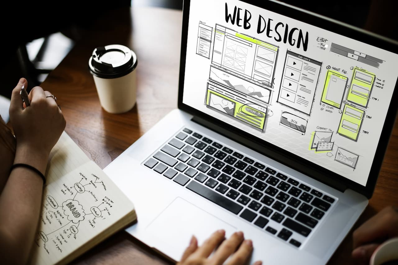 Website design layout on laptop